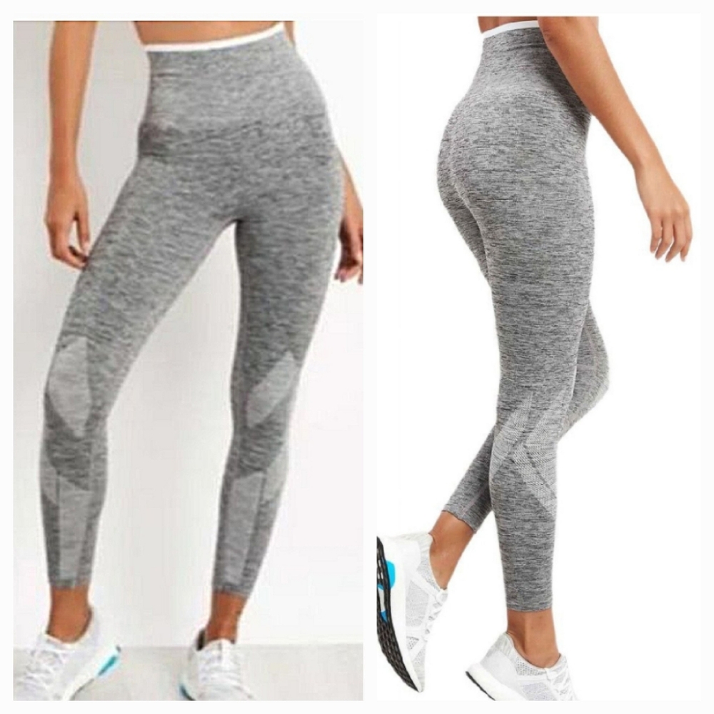 NWOT LNDR Six Eight Stripe Leggings in Grey Marl M/L + GIFT